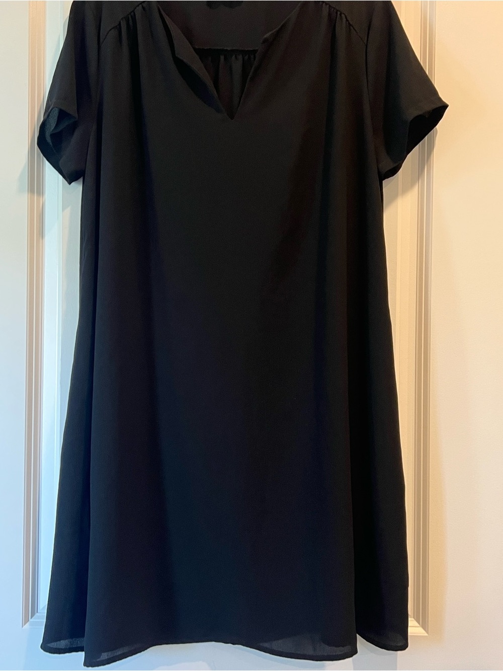 Lush Black Short-Sleeve Dress